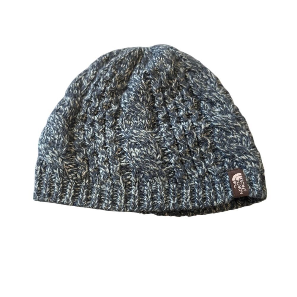 The North Face Blue Lined Cable Knit Beanie Women's One Size